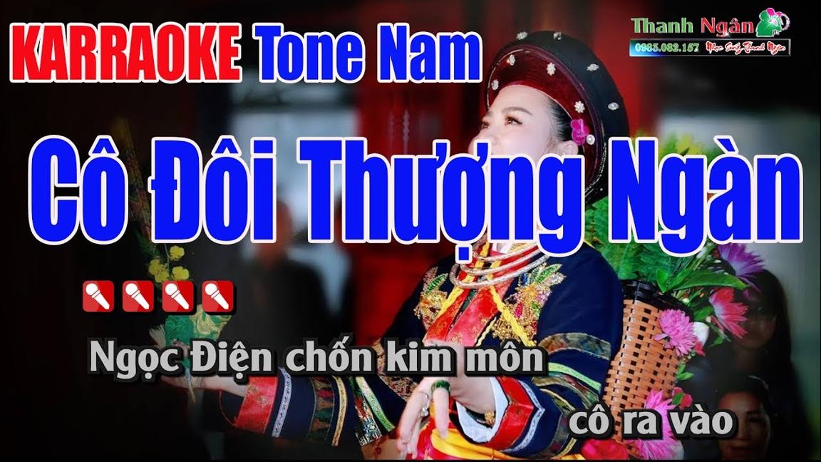 Cô Đôi Thượng Ngàn Karaoke| Tone Nam - Nhạc Sống Thanh Ngân